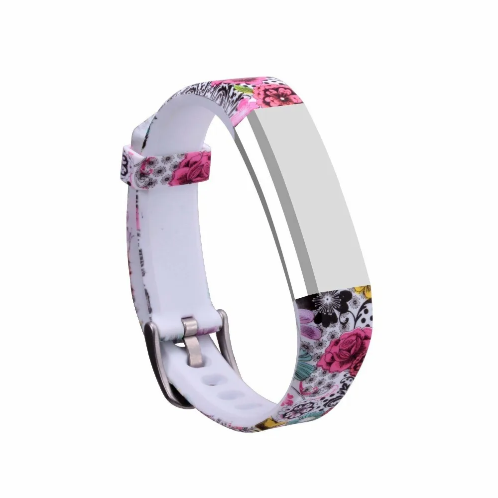 Сменные эластомерные ленты Fitbit Alta HR резиновые браслеты с цветочным принтом