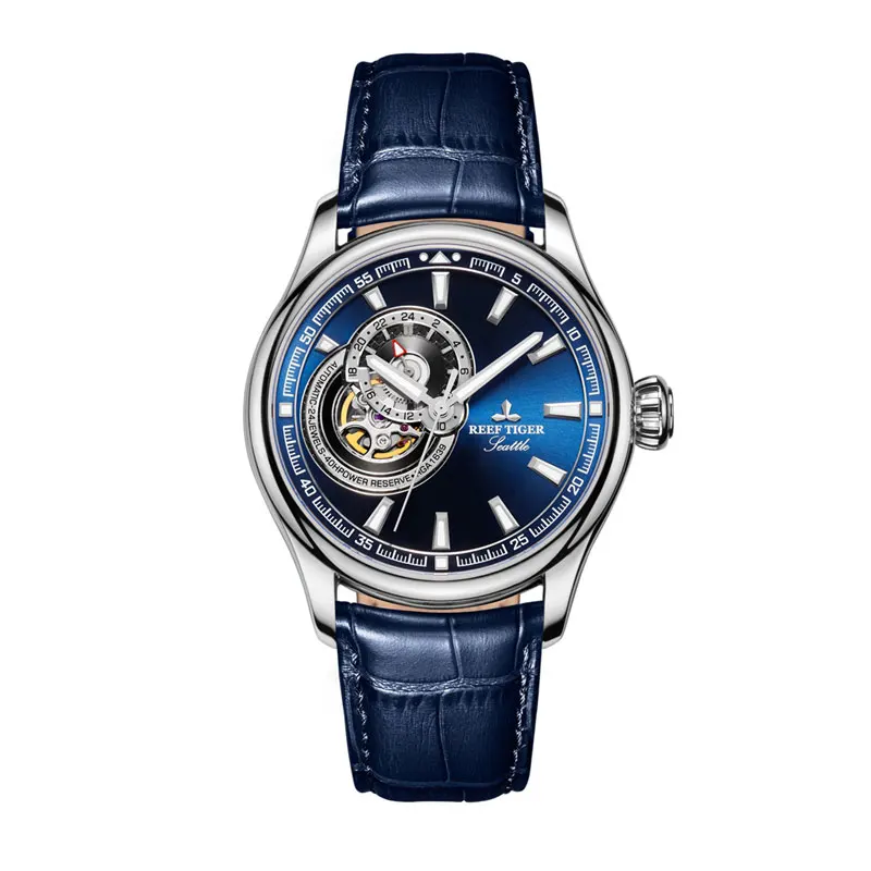 Риф платье с тигром для мужчин часы Reloj Hombre синий Tourbillon лучший бренд класса люкс автоматические механические часы Relogio Masculino RGA1639 - Цвет: 10