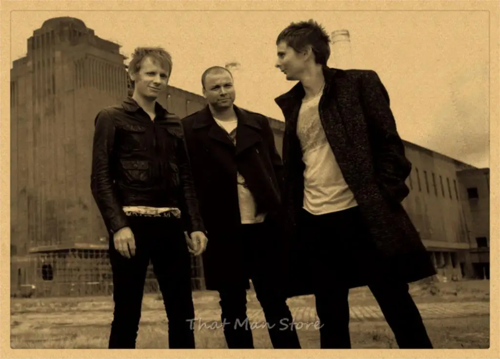 Muse poster.muse rock music vintage retro poster kraft paper decorative wall sticker - Цвет: Прозрачный