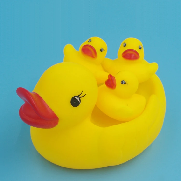 4 Pcs/set baby bath toys swim duck float squeeze sound kids wash animal educational toys for Children classic toys