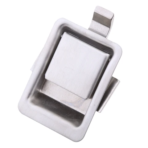 Marine Grade Stainless Steel Flush Pull Lock Mini Recessed Mounted Latch for RV Camper Motorhome Cabinet Horsebox Locker Trailer