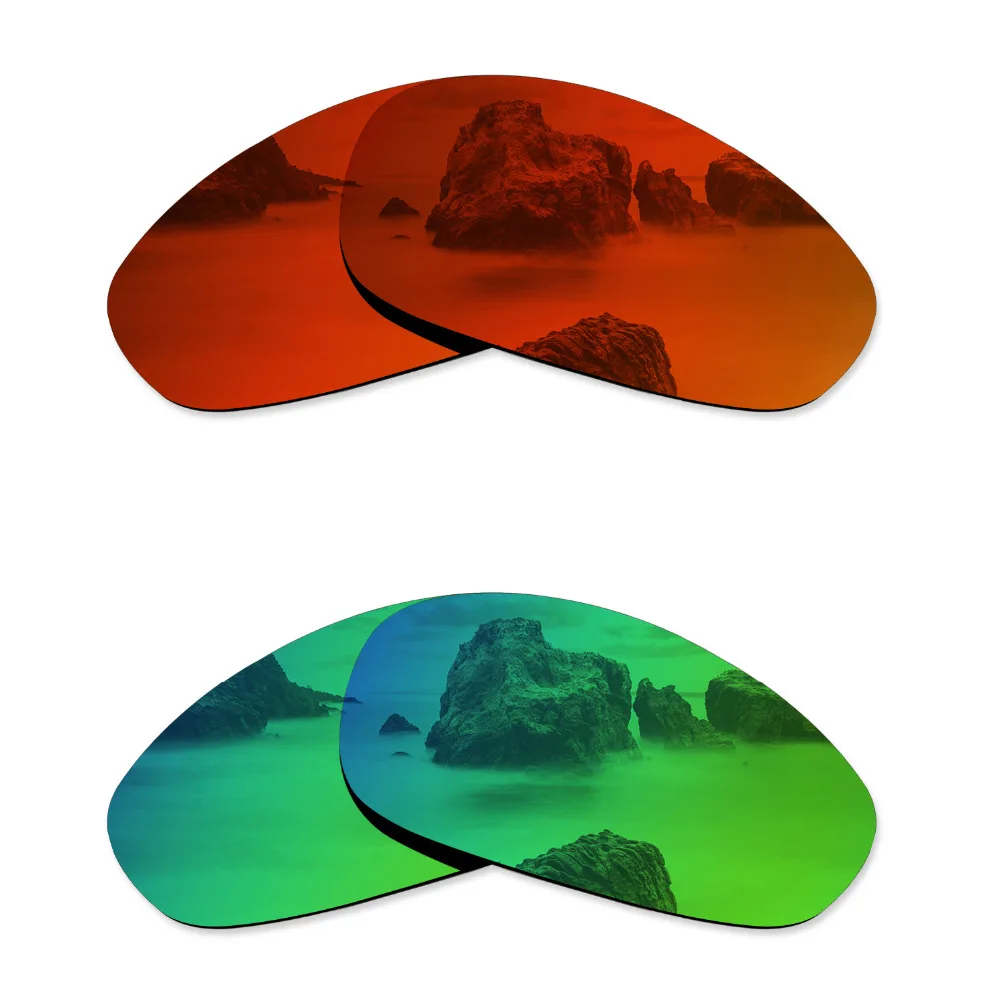 

Glintbay 2 Pairs Polarized Sunglasses Replacement Lenses for Oakley Juliet Fire Red and Emerald Green