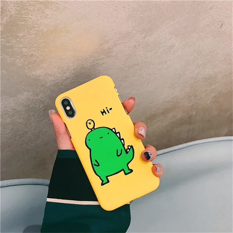Phone Case for iPhone 8 Soft tpu Silicon Back Cover Kawaii Dinosaur Bird Pattern Coque 7 6 6s X |