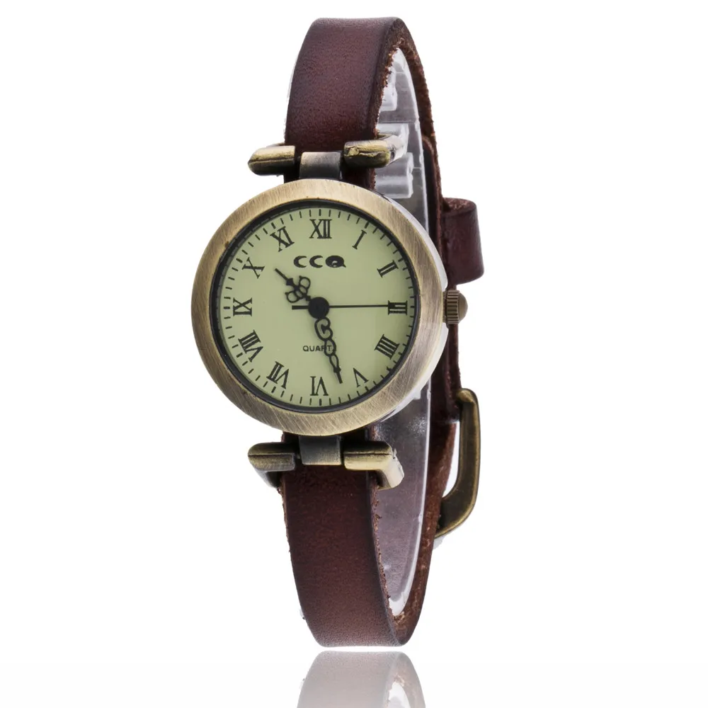 Reloj mujer Roma винтажные часы-браслет из коровьей кожи повседневные женские наручные часы Роскошные Кварцевые часы Relogio Feminino дропшиппинг - Цвет: Coffee