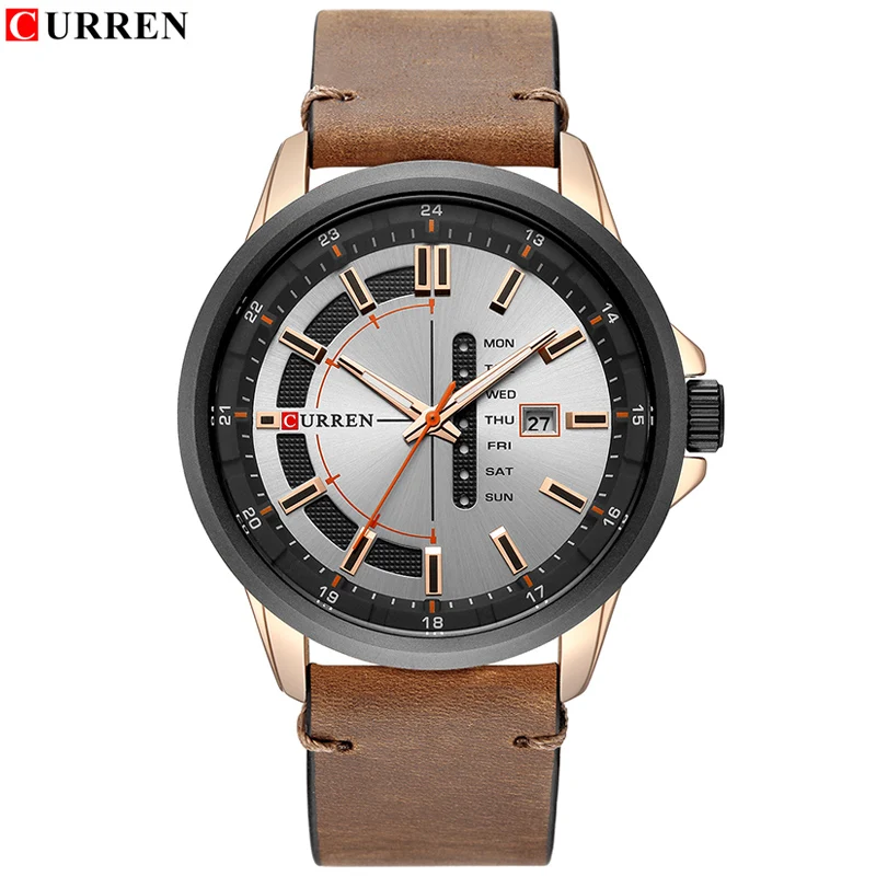

CURREN Luxury Brand Men Casual Quartz Watch Men Leather Date Sport Watches Mens Military Waterproof Week Clock Relogio Masculino