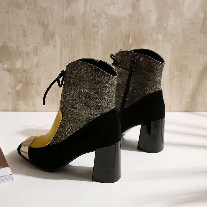 Prova Perfetto/Новинка; Роскошные теплые ботильоны золотистого цвета; zapatos mujer Tacon; женская обувь на высоком каблуке из натуральной кожи; женские ботинки