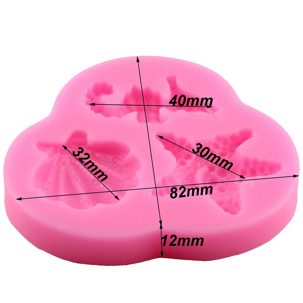 2 шт./компл. форма для помадки хвост русалки ракушки морские звезды Силиконовые