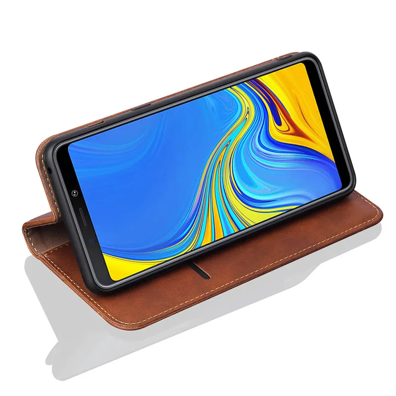 Samsung A6 A7 A8 Plus A9 J3 J4 J5 J6 J7 J8 2018 J6Plus A750 PU Leather Magnetic Flip Wallet Card Slots Pocket Protective Case | Мобильные
