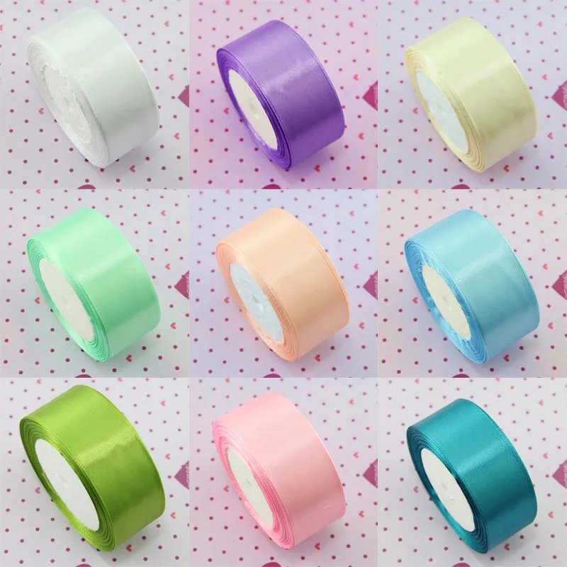 1 Рулон/25 Yardas Multi color Шелковый Атлас Ювелирные Изделия Упаковочные Ленты DIY