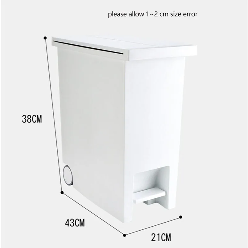 

Bafect Large Pedal Trash Can 20L Kitchen Wast Bin Trash Bin With Wheel Plastic Garbage Bins With Lid Narrow Dustbin for Bathroom