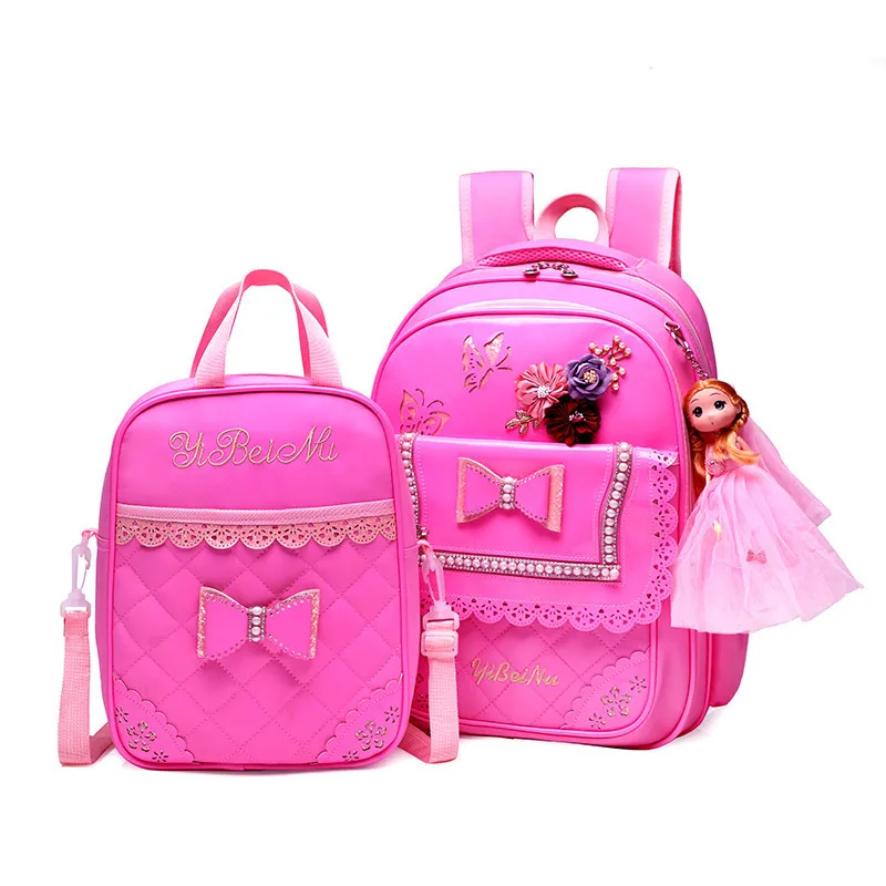 pink Детские школьные рюкзаки для девочек ортопедический рюкзак детский набор рюкзаков школьный детский водонепроницаемый рюкзак для начальной школы Mochilas - Цвет: pink