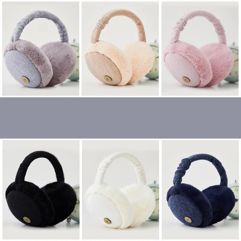 Earmuffs Women Solid Plush Plus Velvet Elegant Warm Winter Womens Ear Korean Style All-match Kawaii Trendy Earmuff Simple Daily