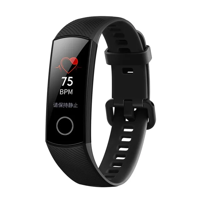 Honor Band 4 умный Браслет 50 м Водонепроницаемый фитнес-трекер сенсорный экран для сердечного ритма монитор дисплей вызов сообщение шоу - Цвет: Black