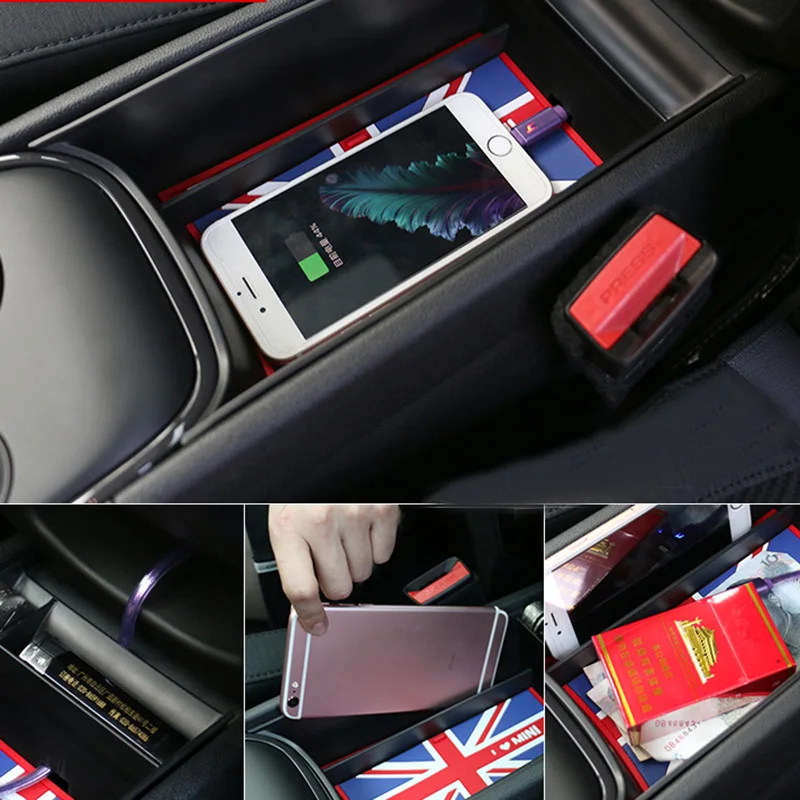 Автомобильная центральная консоль ABS подлокотник коробка для хранения нескользящий коврик держатель карты Телефон для MINI Cooper One d JCW F60 земляк аксессуары