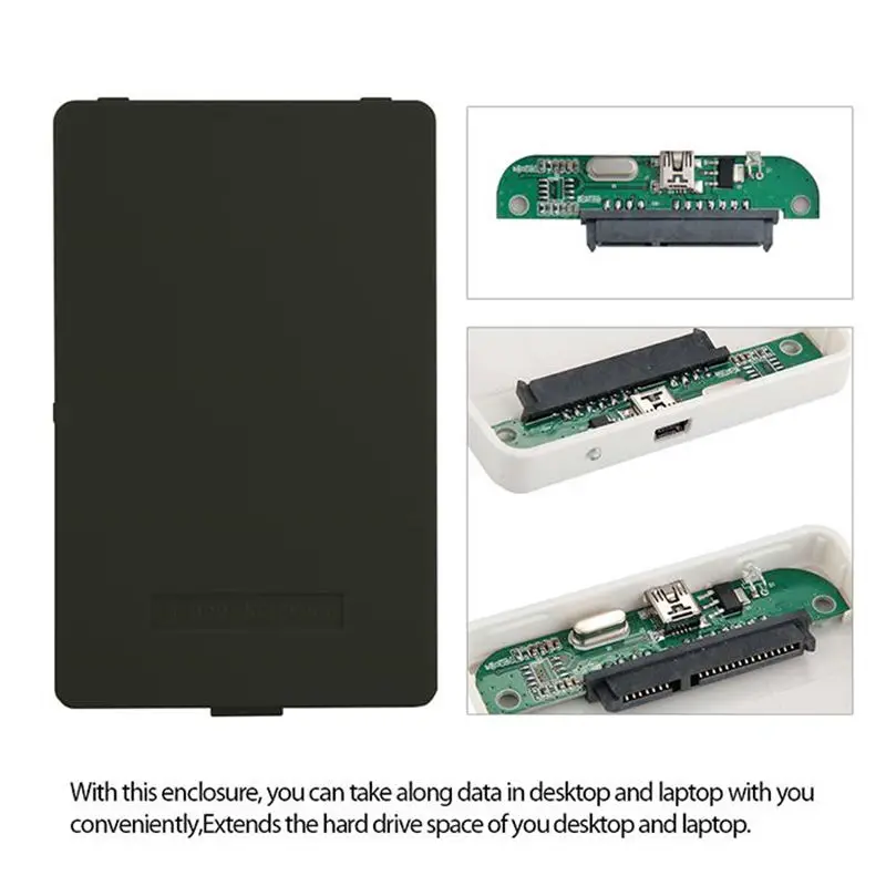 MEMTEQ HDD Enclosure 2.5 inch USB 2.0 2TB SATA Hard Disk Drive External Case Box for Laptop PC Notebook Black | Компьютеры и офис