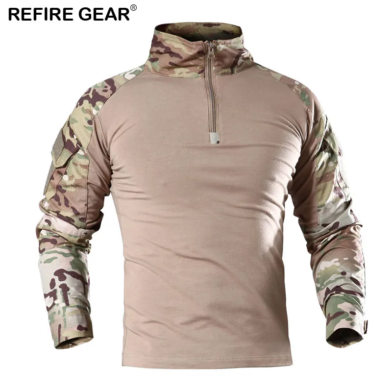 Мужская футболка с длинным рукавом Refire Gear камуфляжная дышащая походная рубашка