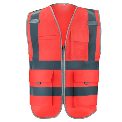 Red SFvest EN471 hi vis жилет Универсальный жилет защитный жилет светоотражающий Безопасный Жилет - Цвет: Red