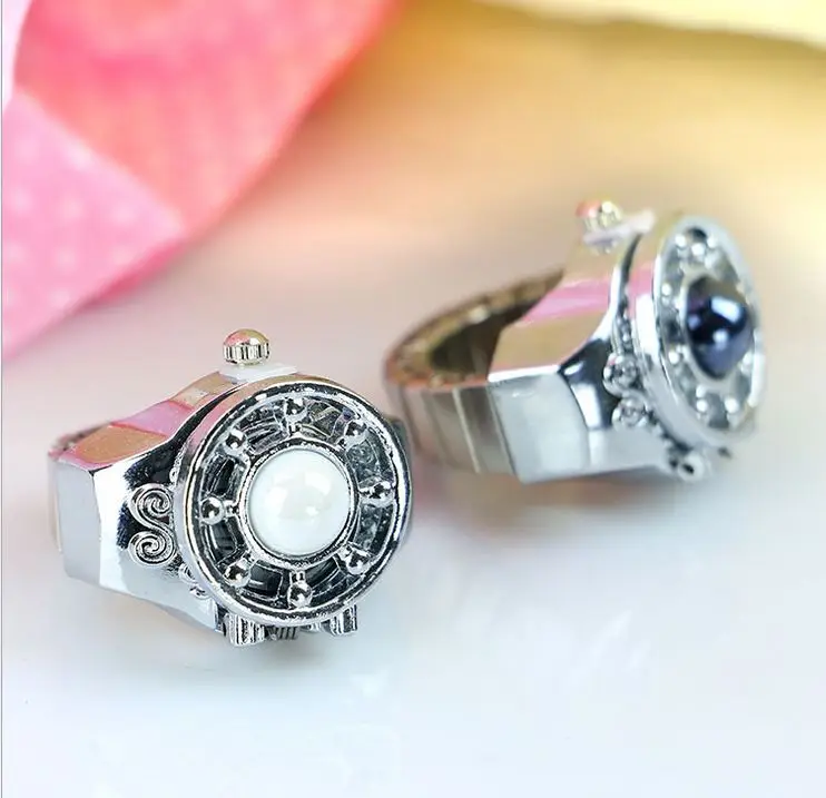 Новое кольцо часы Творческий цветок электронные дизайн кольца смесь