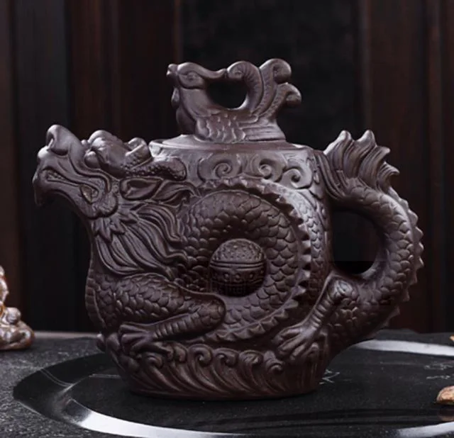 Tea Set Authentic Teasets 500ML Yixing Teapot 12 Dragon&amp Phoenix Pot Purple Clay Sets Kettle | Дом и сад