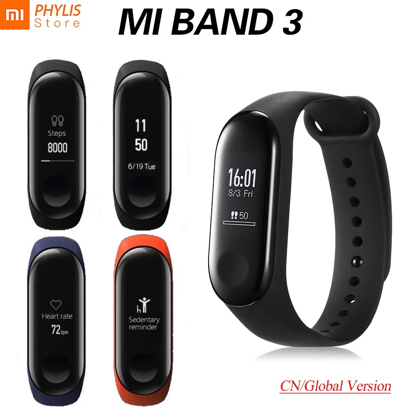 Браслет Xiaomi Mi Band 3 Смарт фитнес трекер Шагомер пульсометр Спортивный