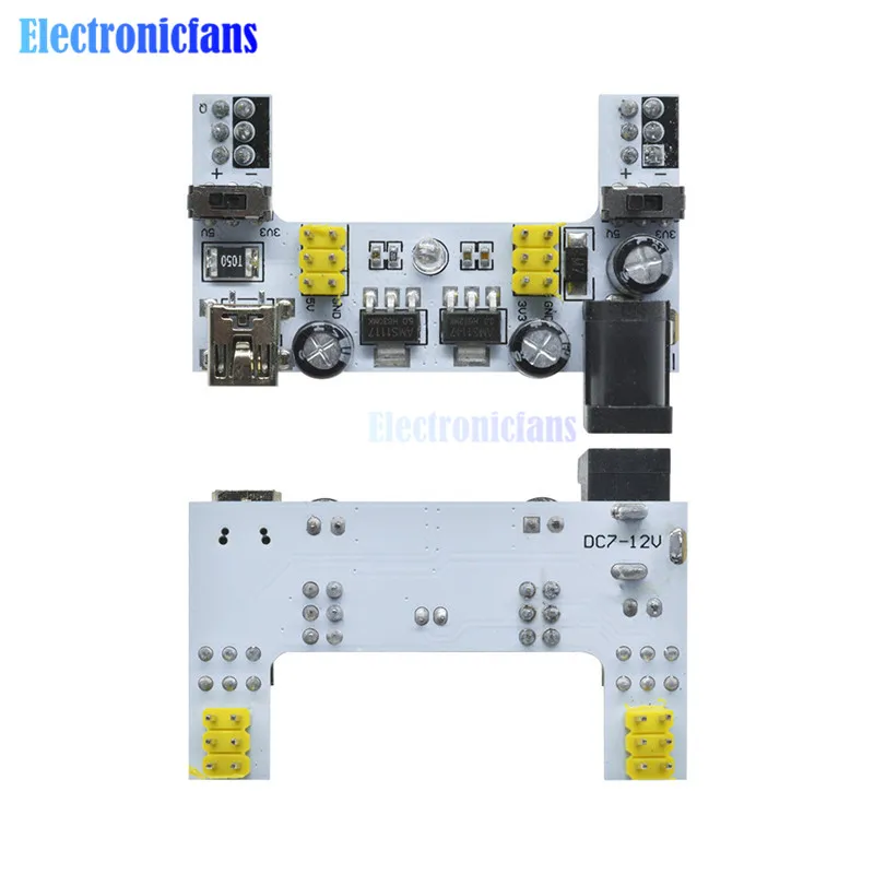 2 шт. MB102 мини USB интерфейс макетная плата блок питания Белый DC 7-12 В канала MB-102