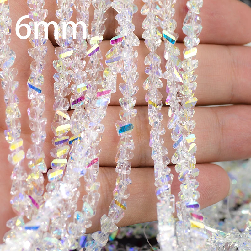 Новинка 6 мм 95 шт AB цвет стекло треугольные кристалл свободные для DIY швейной одежды бисер для одежды - Цвет: 6mm