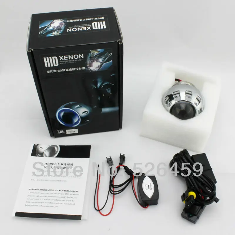 HID ксеноновый проектор объектив для мотоцикла лампы кожух Зеленый Ангел глаз