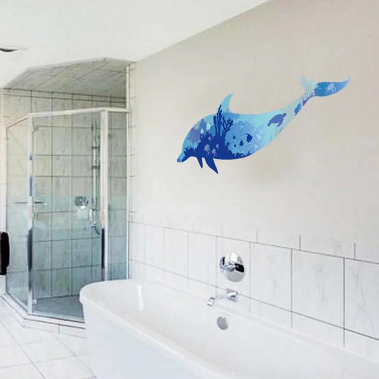dolphin large wall stickers animals home decor living room bedroom diy art wallpaper removable sticker | Дом и сад