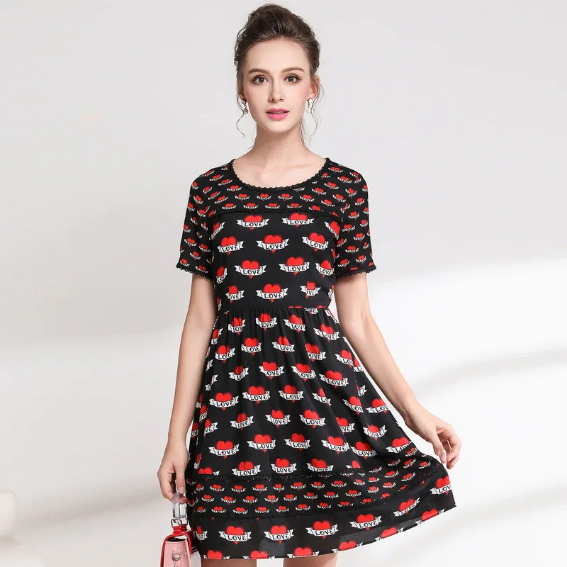 OUYALIN L XXXL 4XL 5XL Плюс Размер летнее платье 2018 женское ТРАПЕЦИЕВИДНОЕ Черное Красное