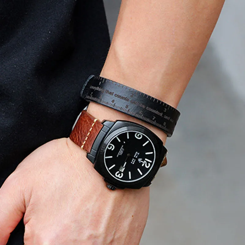 2019 модный браслет с геометрической линейкой кожаный измерительный инструмент