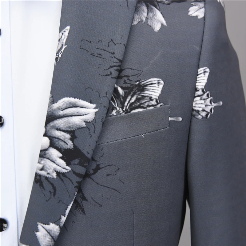 Мужской костюм для свадьбы NA50 серый облегающий с цветами|tuxedo styles|tuxedo flowerstuxedo men |