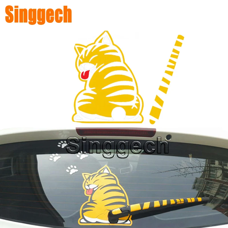 Автомобильный Стайлинг стеклоочиститель мультяшный Кот наклейка для Volkswagen VW Polo