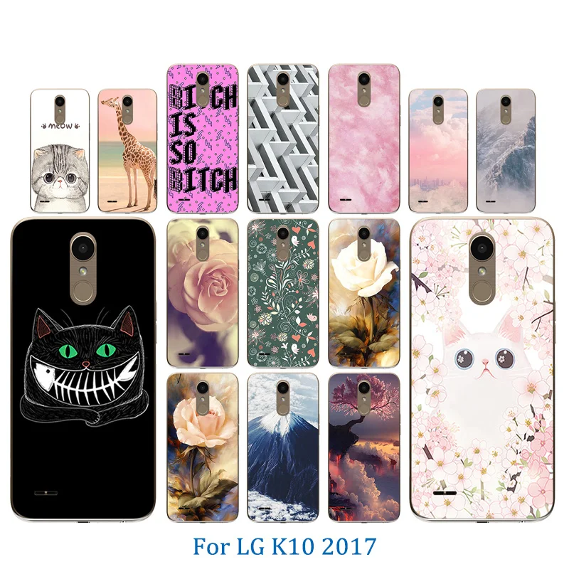 Luxury Matte For LG K10 2017 Phone Case for M250 M250N X400 Back Cover Soft Silicone TPU Animal Pattern Protector Coque |