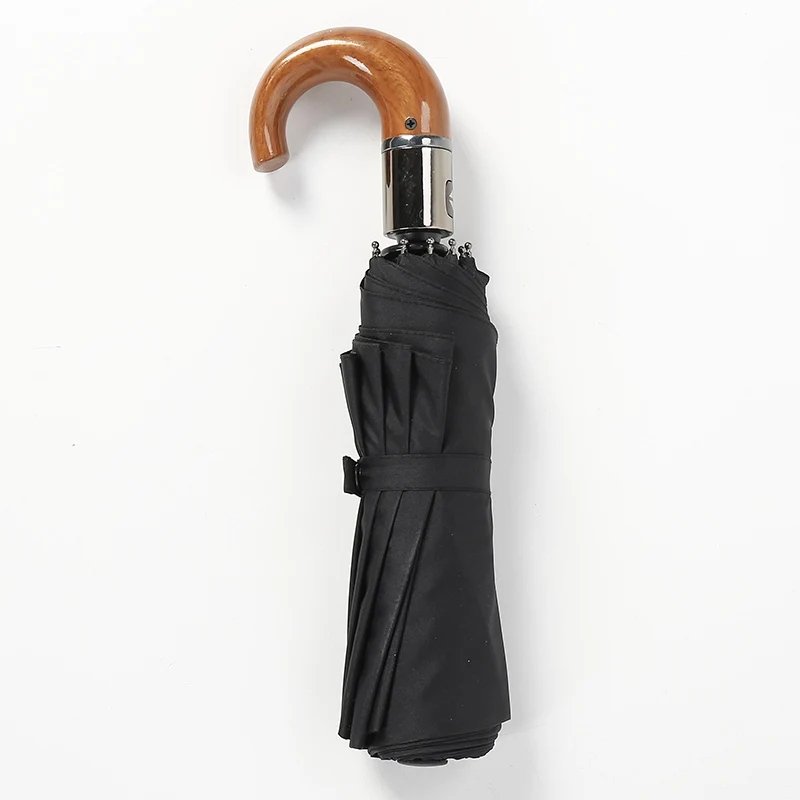 Bent Wooden Автоматический мужской зонт от дождя, Женский солнцезащитный Зонт с защитой от ультрафиолета, высококачественный ветрозащитный мужской Складной автомобильный деревянные зонтики, Paraguas Guarda Chuva - Цвет: Bent Wooden