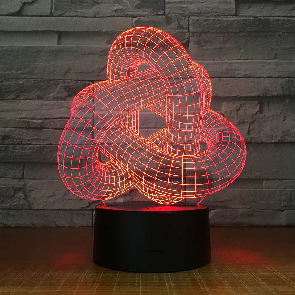 Новинка Подарочная приглушаемая настольная 3d лампа Magic Twist с блокированным узлом