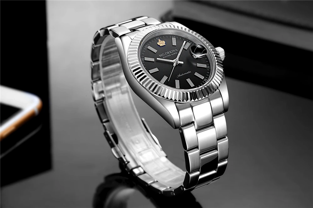 Часы ORKINA мужские автоматические механические с синим циферблатом|wristwatch