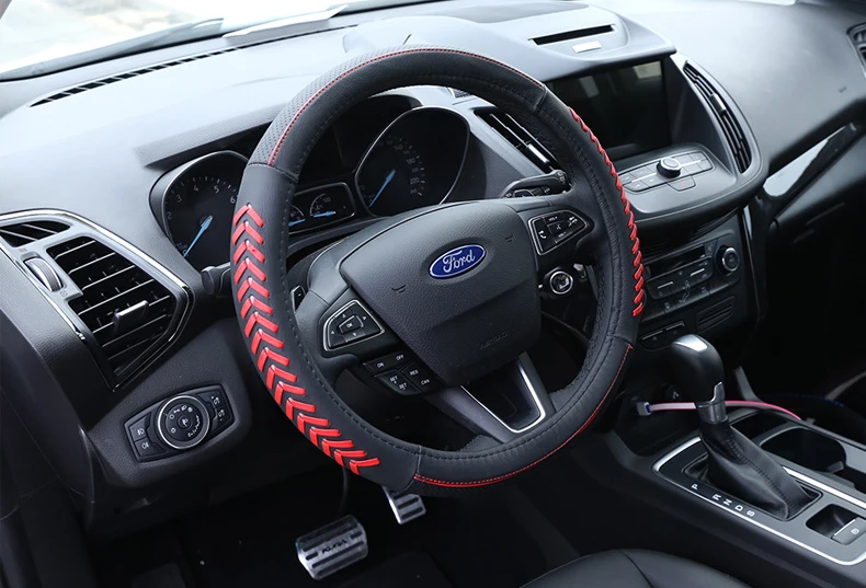 Lsrtw2017 натуральная кожа автомобиля рулевое колесо Крышка для Ford Kuga ESCAPE