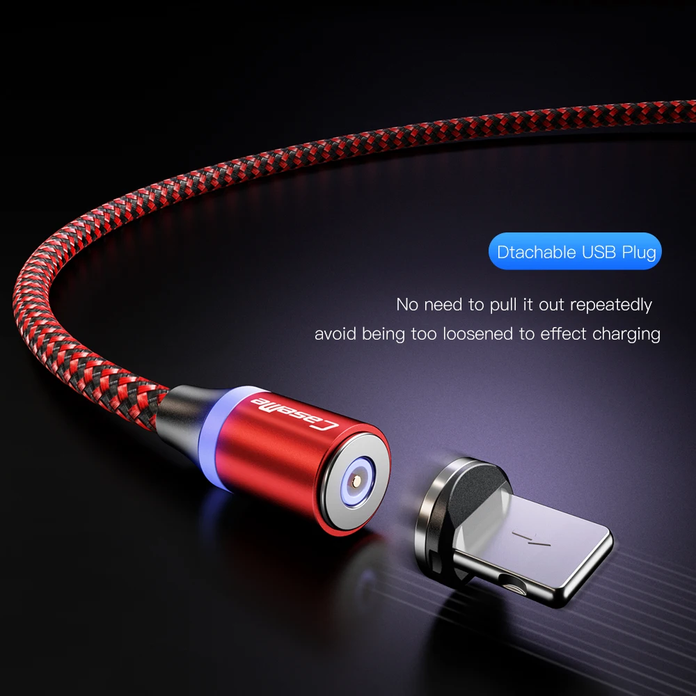 Магнитный USB кабель 3 в 1 CaseMe для Samsung Huawei iPhone XS MAX штекер Micro Type C шнур Быстрая