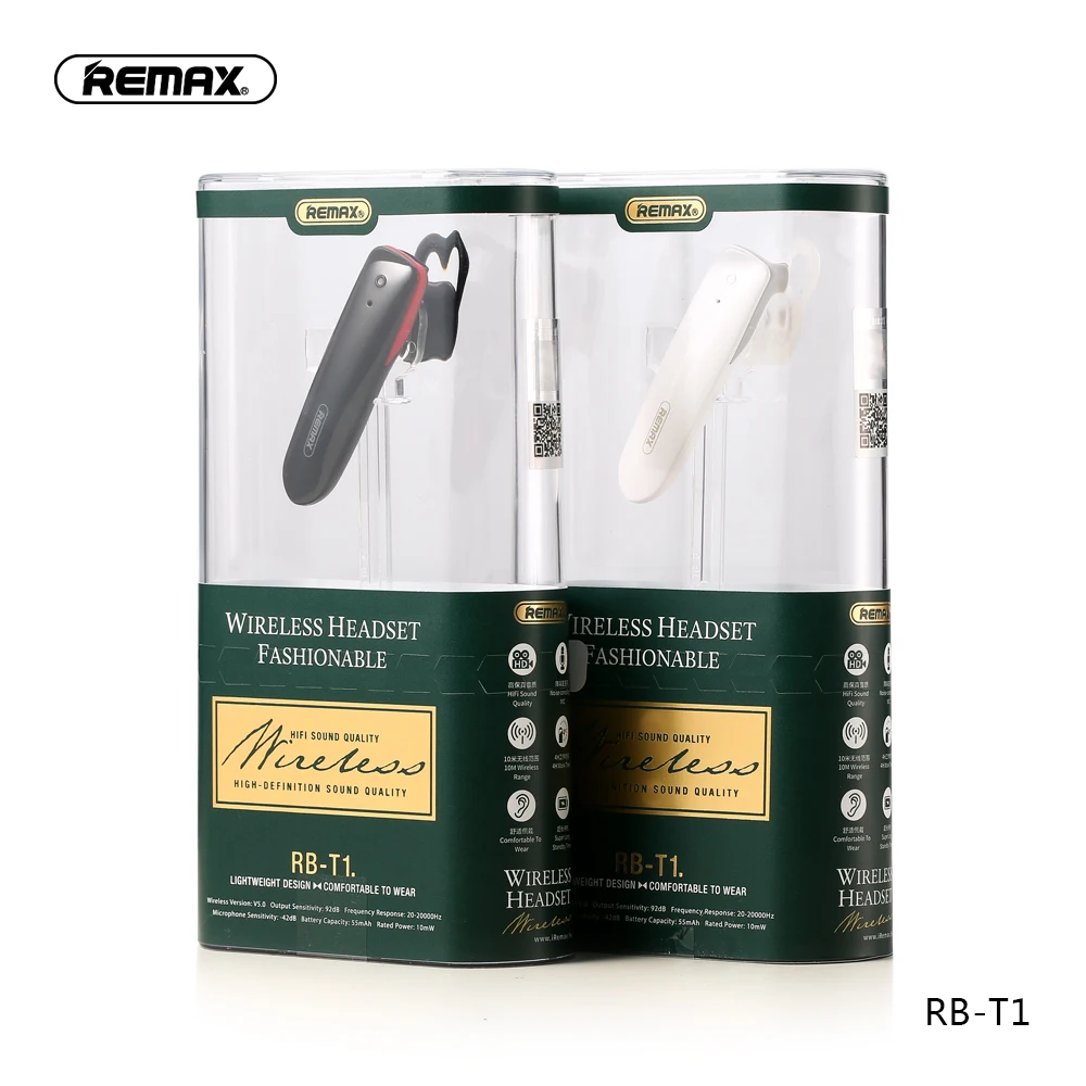Remax RB T1 Bluetooth гарнитура Беспроводные музыкальные наушники HD звук микрофон для iPhone