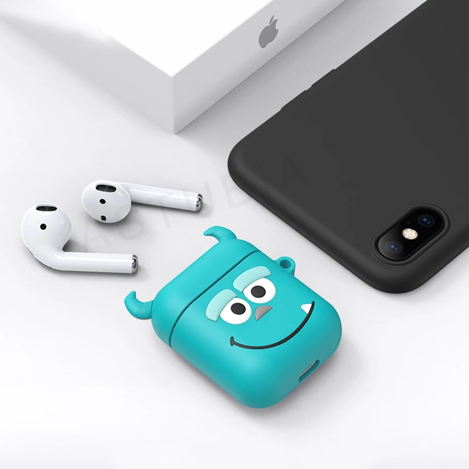 Мягкий силиконовый чехол для наушников для Airpods, чехол, милый цветной медведь, чехол для наушников для Apple Airpods 1, 2, чехол для наушников с кольцом