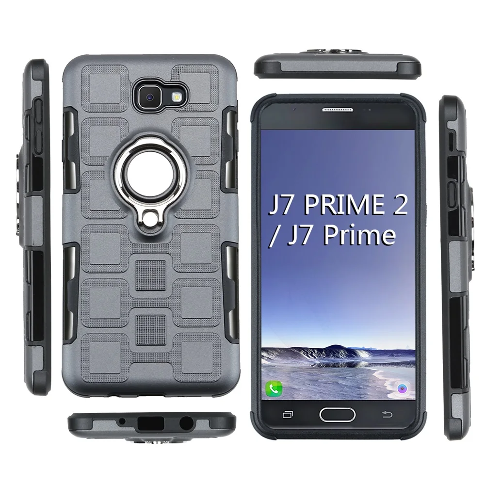 Чехол для Samsung Galaxy J7 Prime 2 G611 с кольцом-держателем противоударной подставкой и