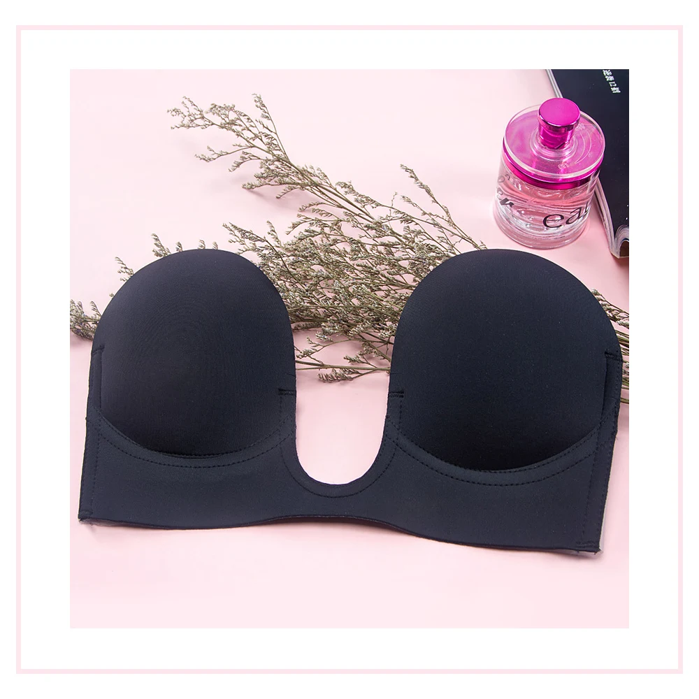 Стиль новый дамы без бретелек сексуальный бюстгальтер Пушап силиконовый