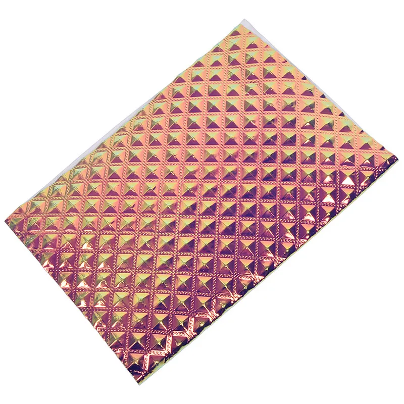 Переливающаяся голографическая кожаная ткань A4 цветная искусственная