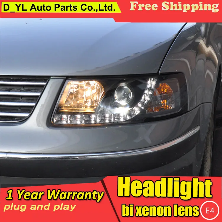 

D_YL Car Styling for VW Passat B5 Headlights 2000-2005 Passat LED Headlight DRL Lens Double Beam H7 HID Xenon bi xenon lens