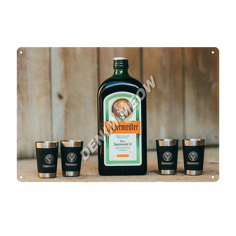 Алкогольные напитки Jagermeister голова оленя табличка металлическая винтажная винная Оловянная вывеска классические наклейки на стену виски украшение для домашнего бара WY55 - Цвет: 23