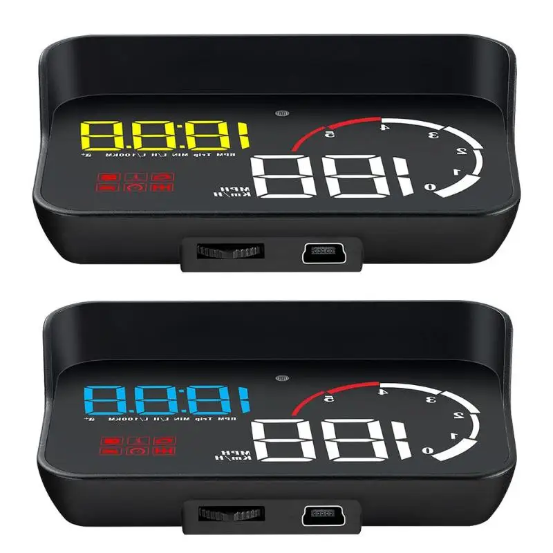 VODOOL M10 автомобильный HUD Дисплей OBD II OBD2 выше скорости Предупреждение напряжения системы безопасности лобовое стекло скорость часы-проектор