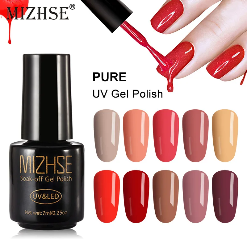 MIZHSE красный коричневый серый цвет Лак гибридный УФ гель для ногтей