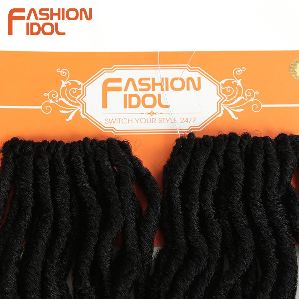 Мода IDOL Faux Locs Crotchet волосы для наращивания 20 дюймов вязанные крючком косички мягкие натуральные синтетические волосы Омбре синие коричневые волосы косички