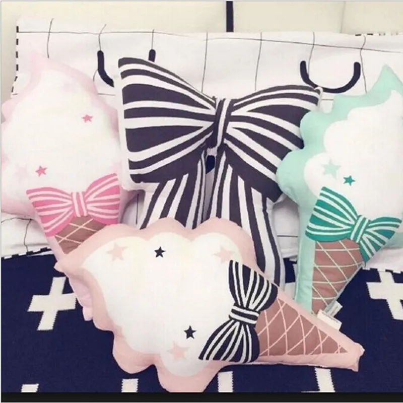 Новинка 2017 детские куклы милый мультфильм мороженое бант детская подушка