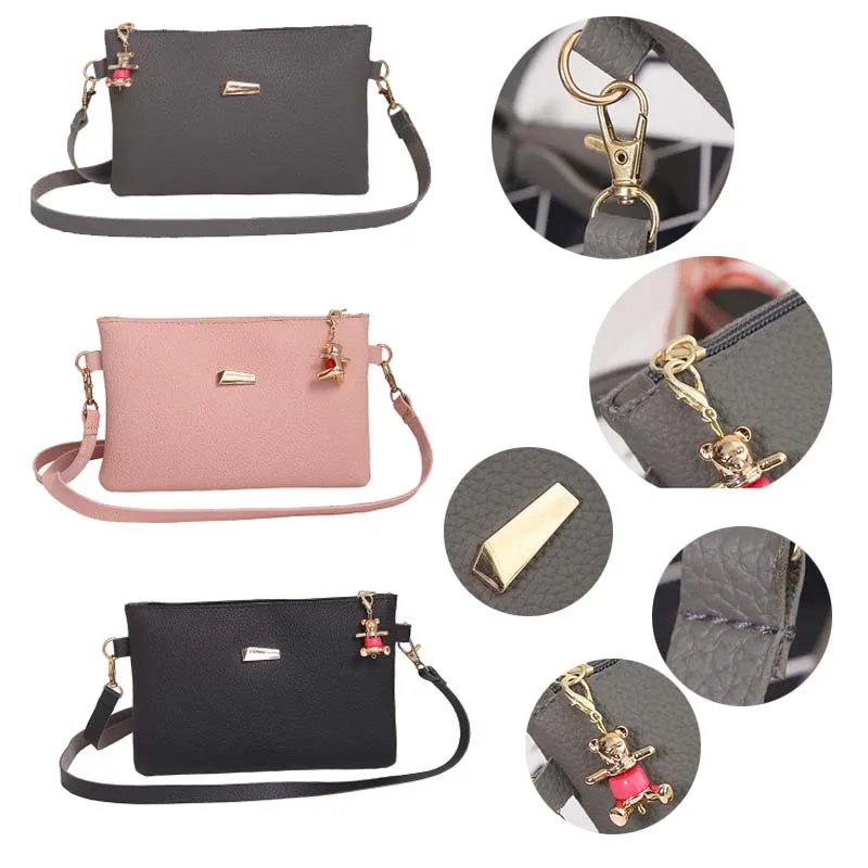 Модные мини женские сумки мессенджеры кожаная однотонная сумка с подвеской в
